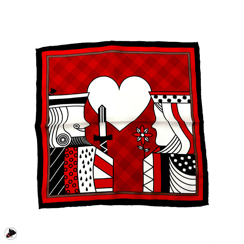 Queen of Hearts Silk Pocket Handkerchief