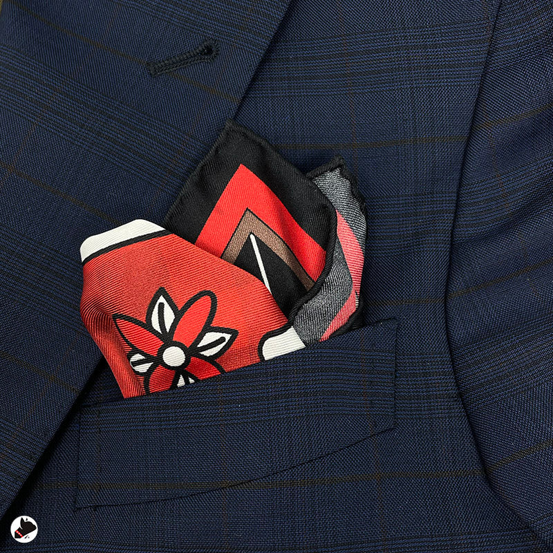 Queen of Hearts Silk Pocket Handkerchief