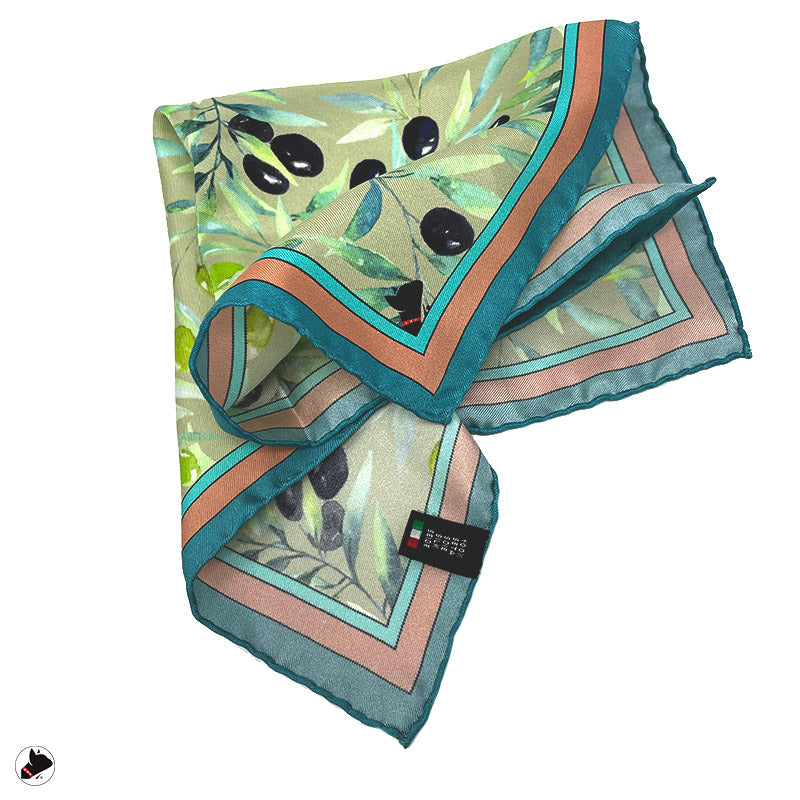 Olive Silk Pocket Handkerchief